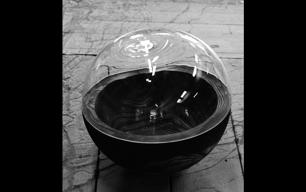 BURN - verre soufflé et bois tourné -