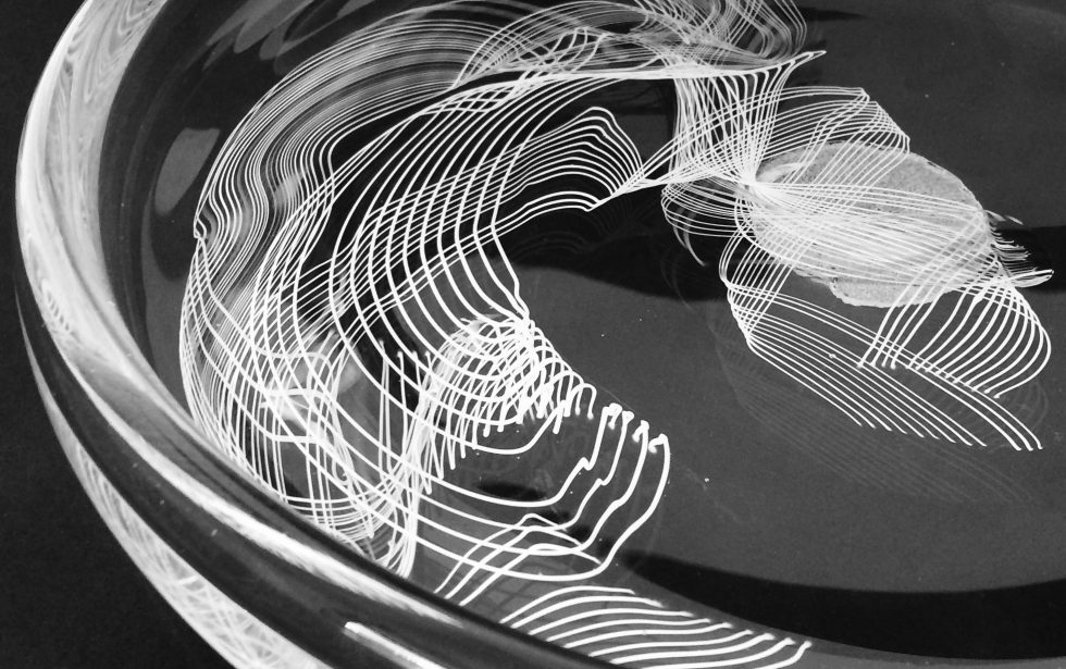 W - verre soufflé filigrané -